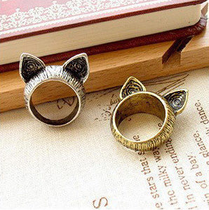 Bague vintage oreilles de chat