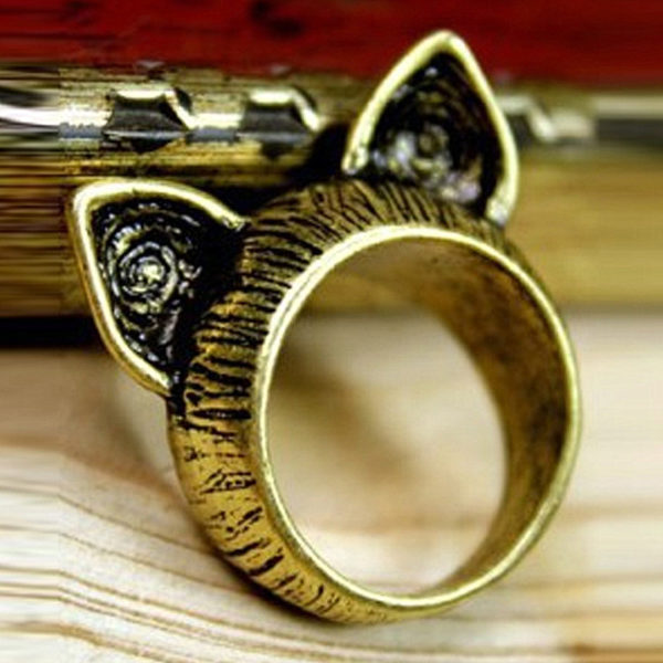 Bague vintage oreilles de chat – Image 2