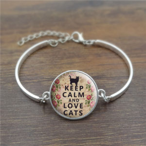 Bracelet cabochon love cats