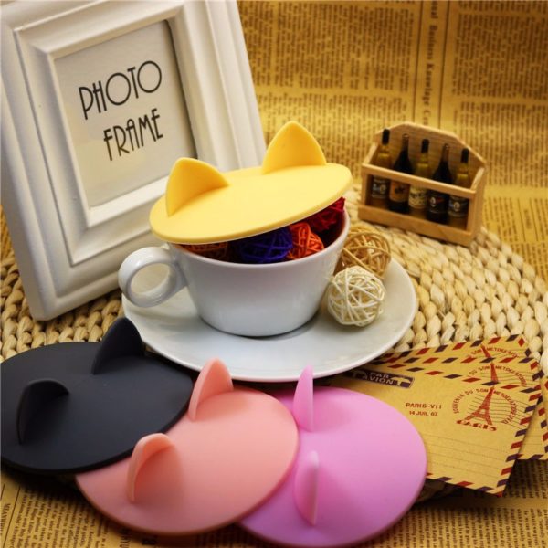 Couvercle de tasse chat en silicone