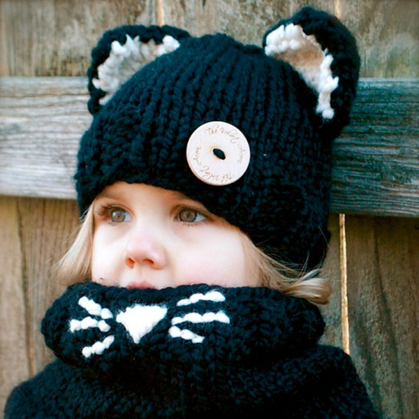 Echarpe et bonnet chat 1 - 3ans – Image 2