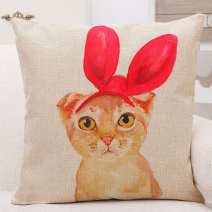 Housse de coussin chat lapine