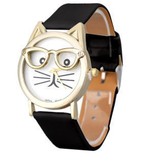 Montre chat à lunettes