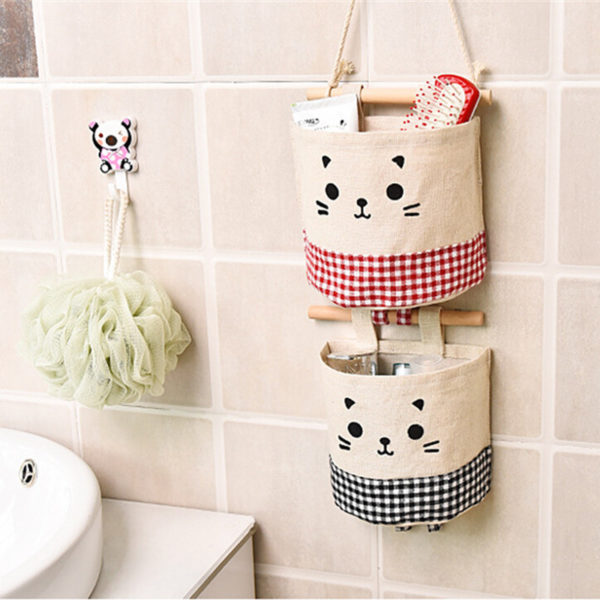 Rangement mural en tissu tête de chat – Image 2
