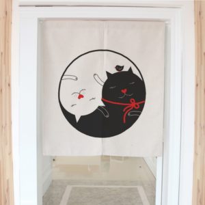 Panneau japonais chats yin yang