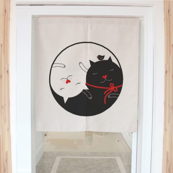 Panneau japonais chats yin yang