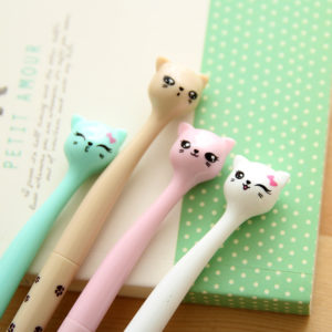 4 stylos chats mignons