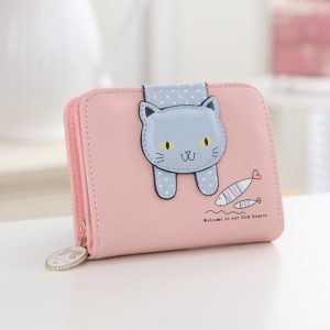 Porte-monnaie chat et poissons