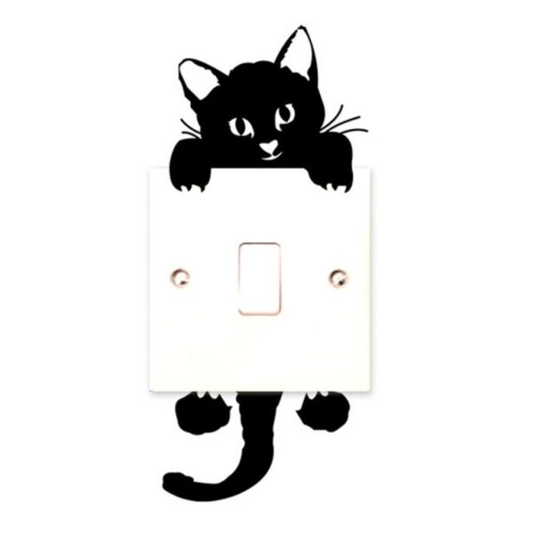 Sticker chat pour interrupteur et prise