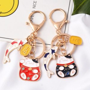 Porte-clés chat porte bonheur japonais